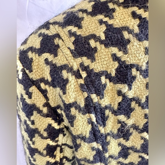 600 West Houndstooth Wool Jacket Coat Blazer Black Green Size 14 - Picture 6 of 13